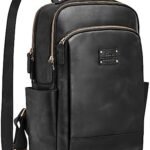 S-ZONE Women Vintage Genuine Leather Backpack Purse Anti-theft Fashion Travel Daypack